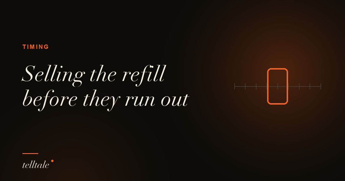 Replenishment timing: selling the refill before customers run out