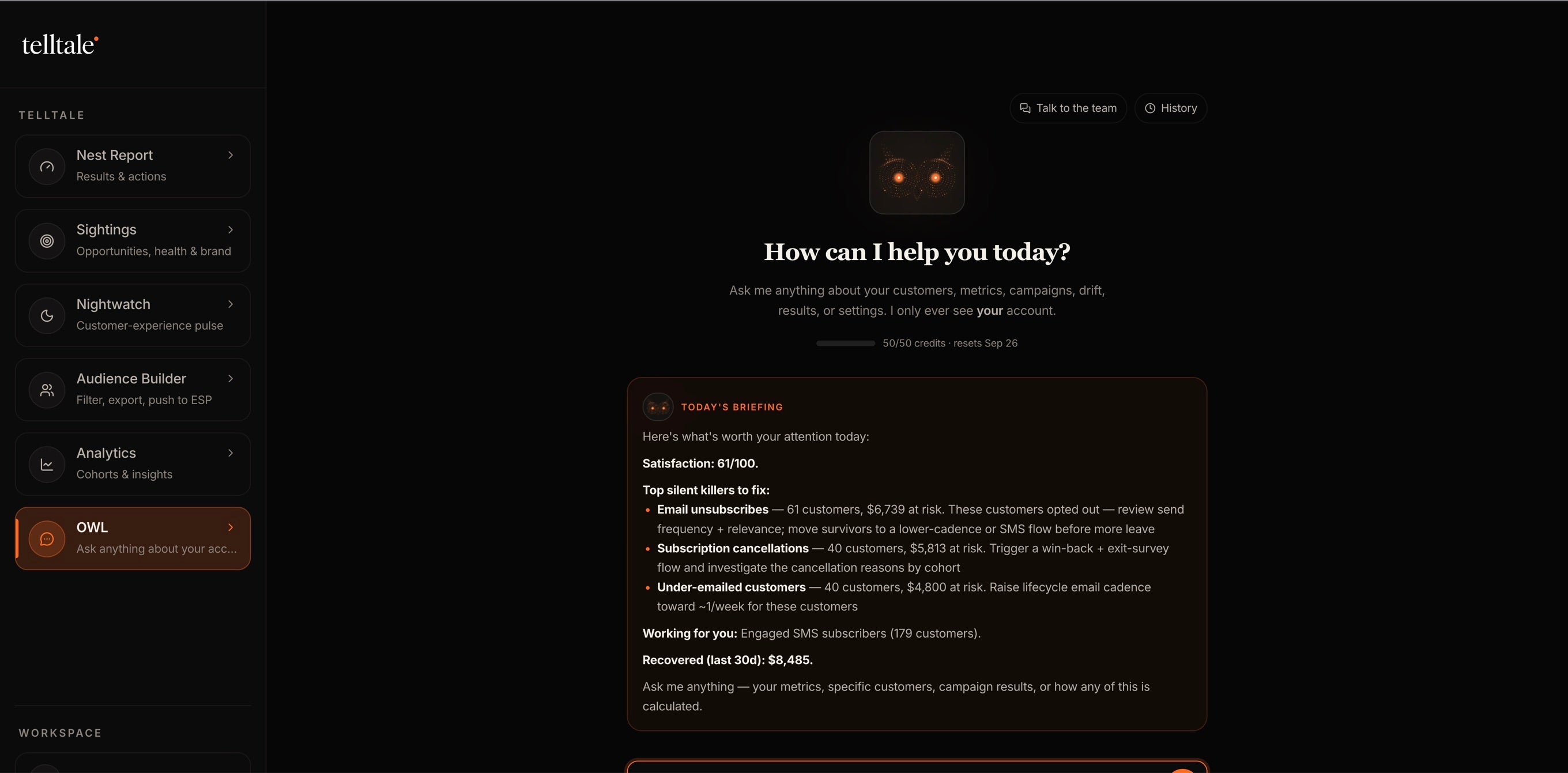 Telltale OWL — Just ask